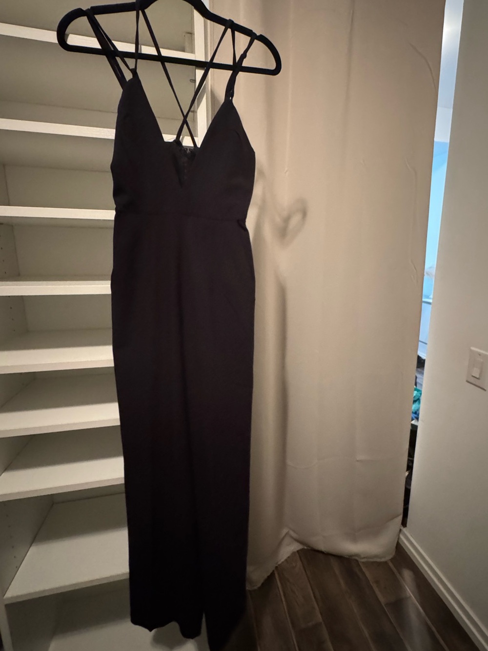 ASOS Black Strappy V-Neck Jumpsuit